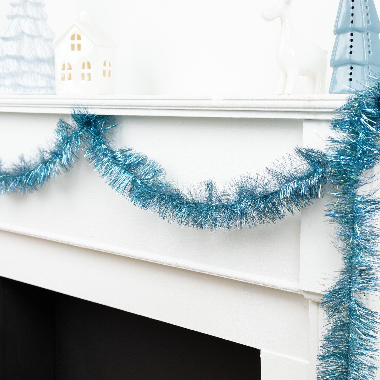 Northlight Two-Tone Shiny Tinsel Christmas Garland - 36' X 3" - Blue